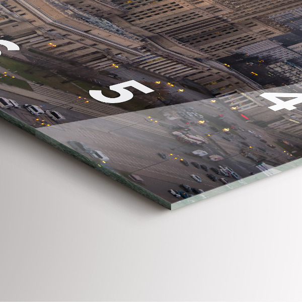 Wanduhr quadratisch mit motiv Panorama von Warschau