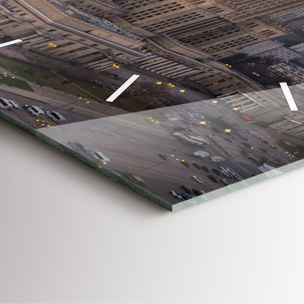 Wanduhr quadratisch mit motiv Panorama von Warschau