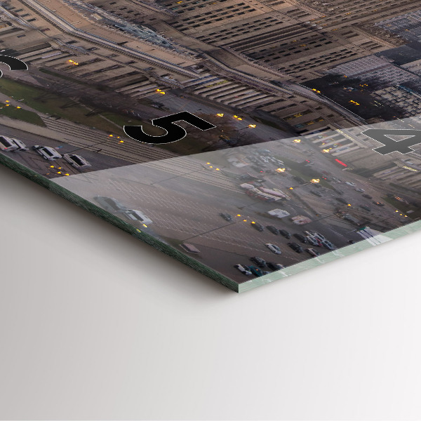 Wanduhr quadratisch mit motiv Panorama von Warschau