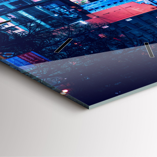 Wanduhr quadratisch Warschau bei Nacht