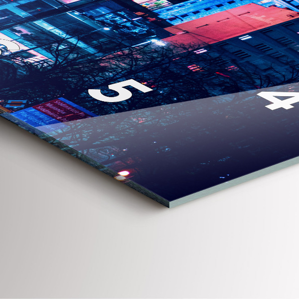 Wanduhr quadratisch Warschau bei Nacht