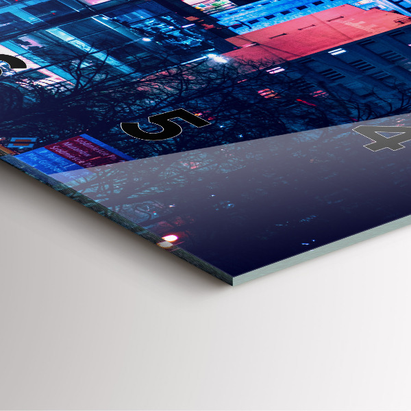 Wanduhr quadratisch Warschau bei Nacht