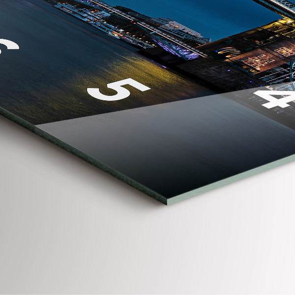 Wanduhr modern quadratisch Tower Bridge London bei Nacht