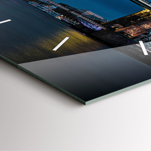 Wanduhr modern quadratisch Tower Bridge London bei Nacht