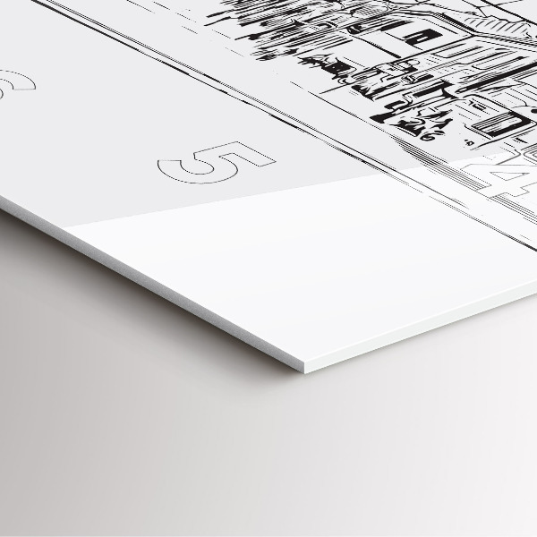 Wanduhr quadratisch mit motiv Illustration der Stadt Poznan