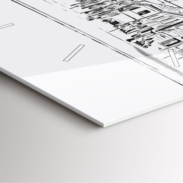 Wanduhr quadratisch mit motiv Illustration der Stadt Poznan