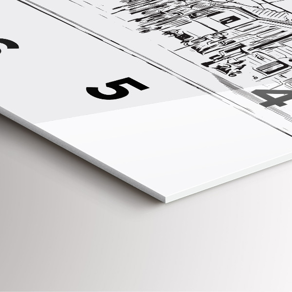 Wanduhr quadratisch mit motiv Illustration der Stadt Poznan