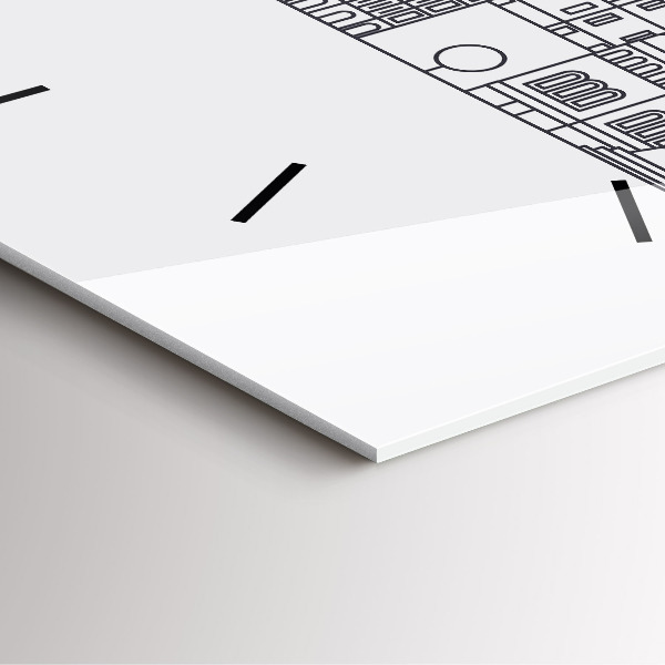 Wanduhr quadratisch Łódź Architektur-Panorama