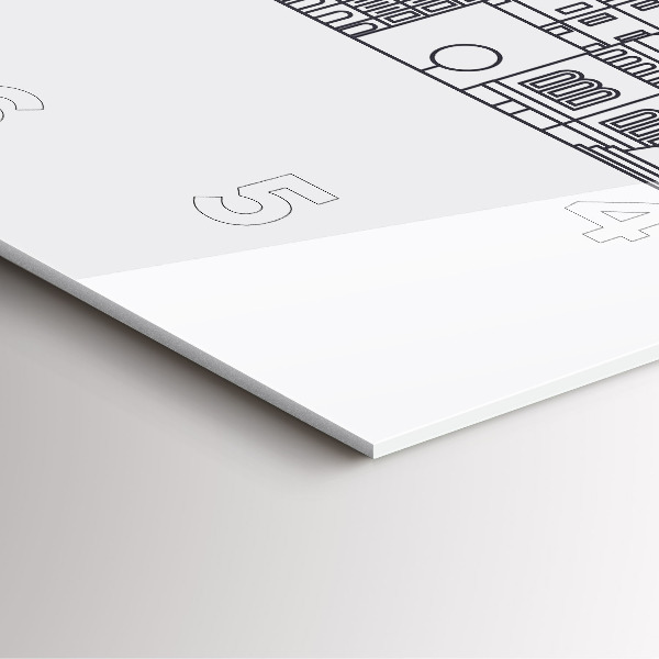 Wanduhr quadratisch Łódź Architektur-Panorama