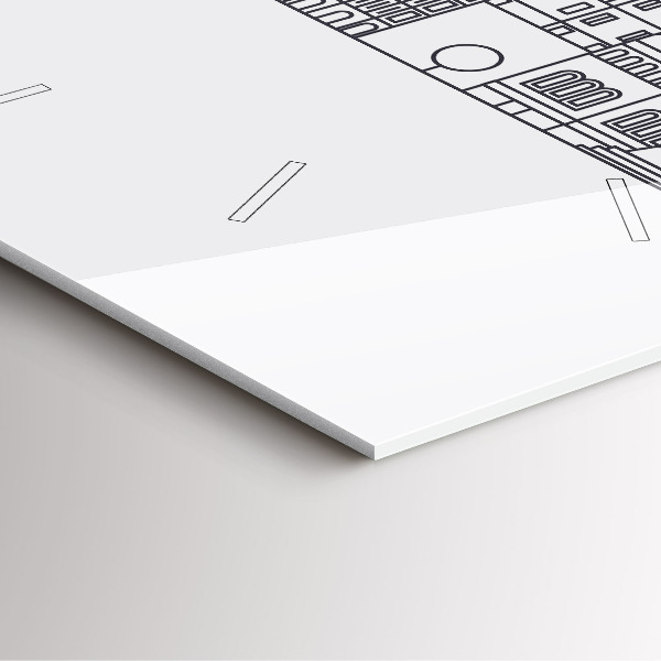 Wanduhr quadratisch Łódź Architektur-Panorama