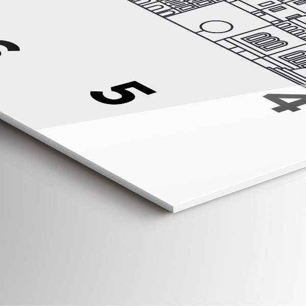 Wanduhr quadratisch Łódź Architektur-Panorama