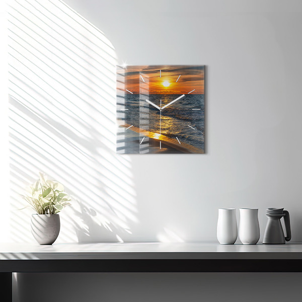 Wanduhr modern quadratisch Władysławowo Ostsee