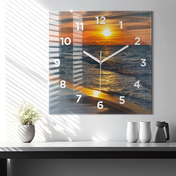 Wanduhr modern quadratisch Władysławowo Ostsee