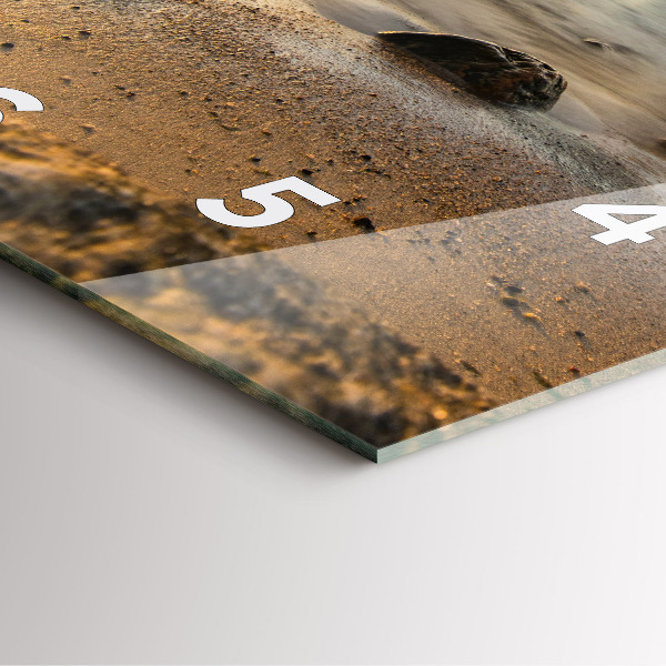 Wanduhr modern quadratisch Sonnenaufgang an der Ostsee