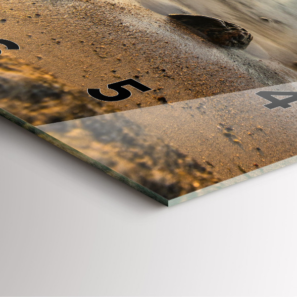 Wanduhr modern quadratisch Sonnenaufgang an der Ostsee