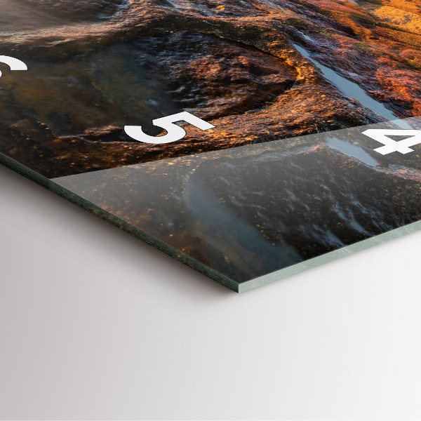 Wanduhr quadratisch Leuchtturm und die Ostsee