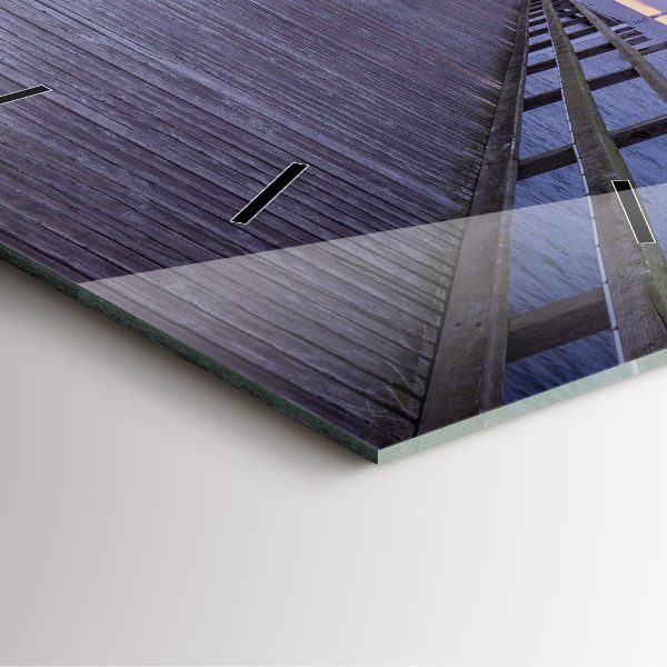 Wanduhr modern quadratisch Pier an der Ostsee