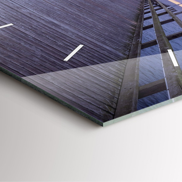 Wanduhr modern quadratisch Pier an der Ostsee