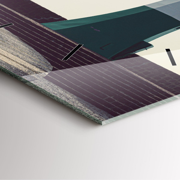 Wanduhr quadratisch mit motiv Leuchtturm und Meer