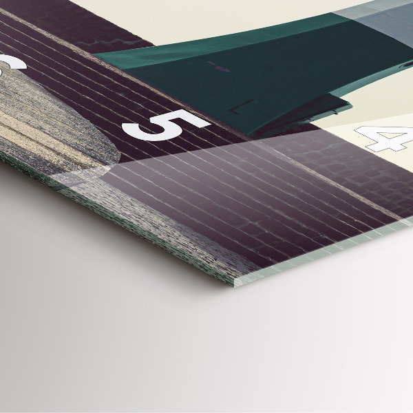 Wanduhr quadratisch mit motiv Leuchtturm und Meer