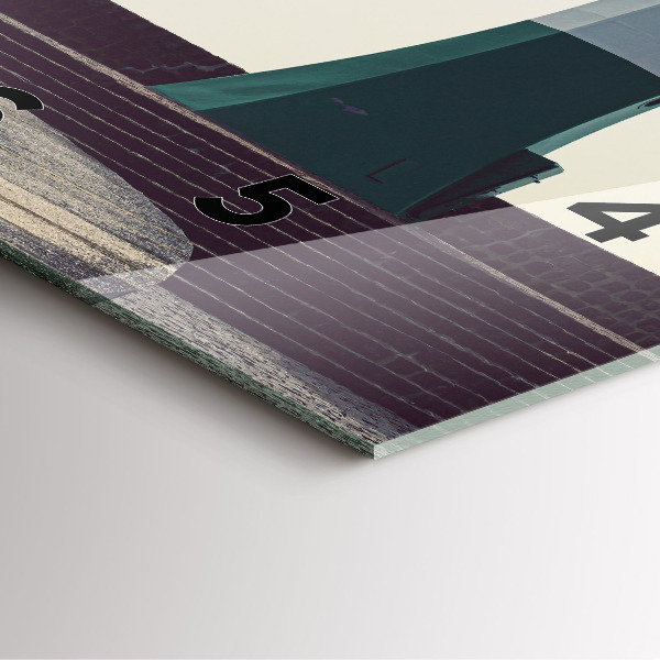 Wanduhr quadratisch mit motiv Leuchtturm und Meer