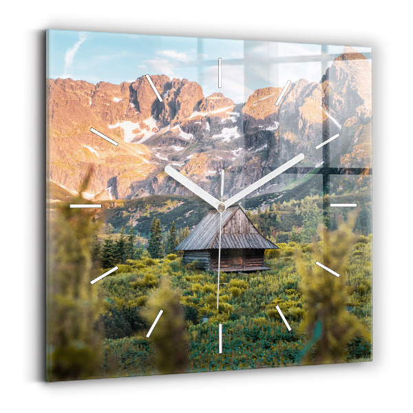 Wanduhr modern quadratisch Hütte im Tatra-Gebirge