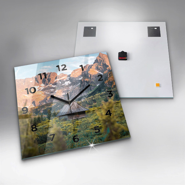 Wanduhr modern quadratisch Hütte im Tatra-Gebirge