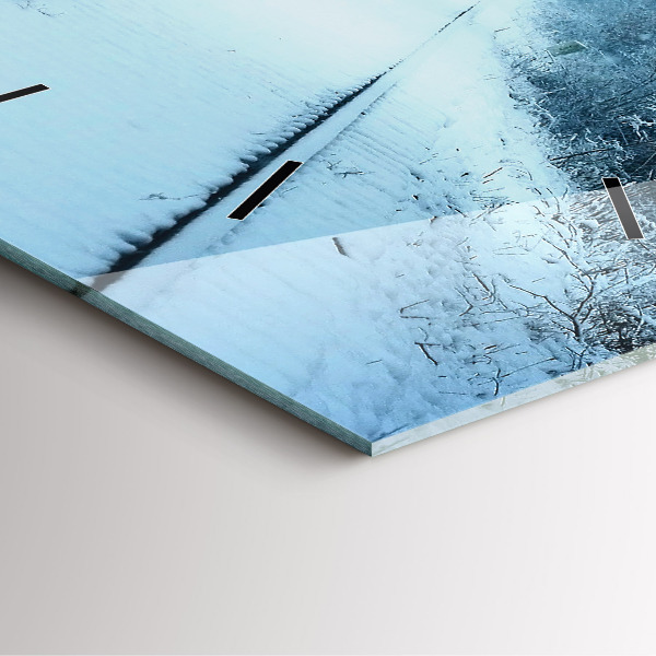 Wanduhr quadratisch Hirsche auf den Gleisen