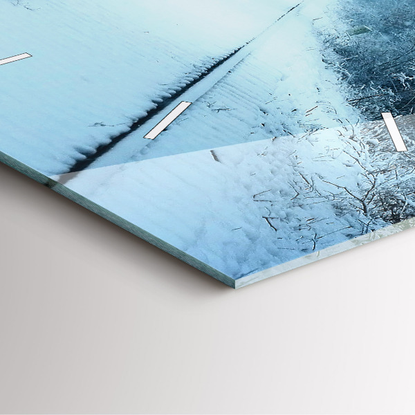 Wanduhr quadratisch Hirsche auf den Gleisen