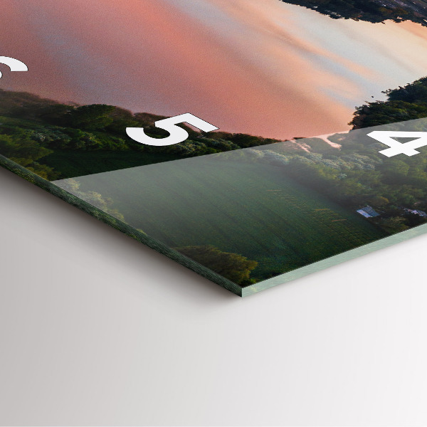 Wanduhr quadratisch See aus der Vogelperspektive