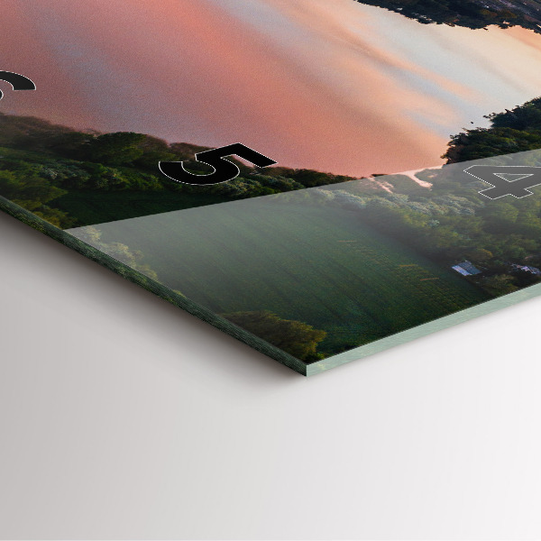 Wanduhr quadratisch See aus der Vogelperspektive