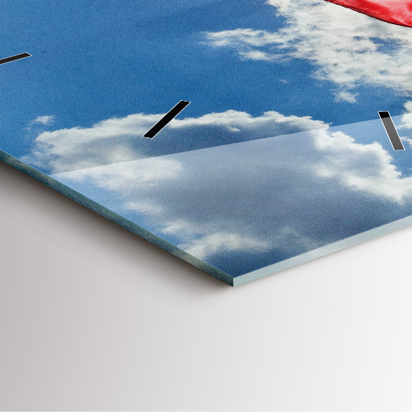 Wanduhr quadratisch mit motiv Polnische Flagge gegen den Himmel