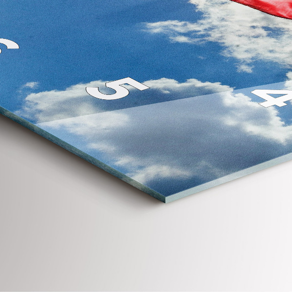 Wanduhr quadratisch mit motiv Polnische Flagge gegen den Himmel