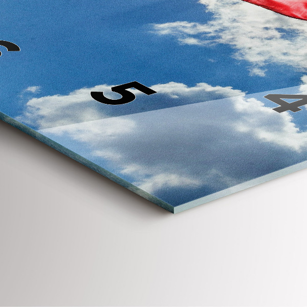 Wanduhr quadratisch mit motiv Polnische Flagge gegen den Himmel