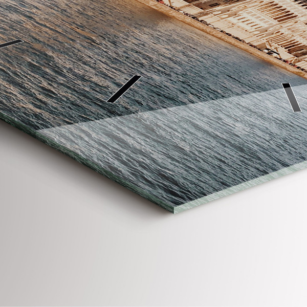 Wanduhr quadratisch mit motiv Das Parlament in Budapest