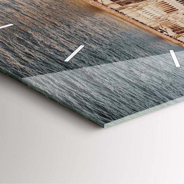 Wanduhr quadratisch mit motiv Das Parlament in Budapest