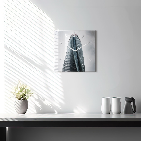 Wanduhr modern quadratisch Mailänder Wolkenkratzer