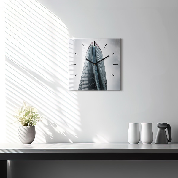 Wanduhr modern quadratisch Mailänder Wolkenkratzer