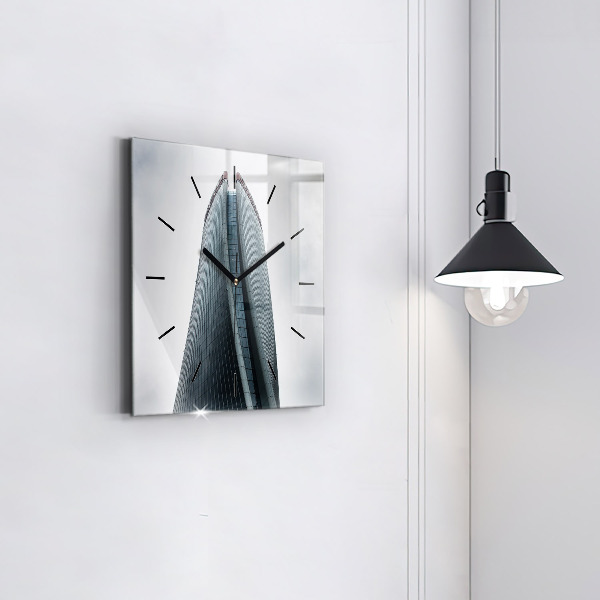 Wanduhr modern quadratisch Mailänder Wolkenkratzer
