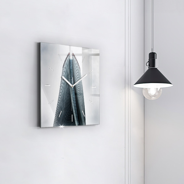 Wanduhr modern quadratisch Mailänder Wolkenkratzer