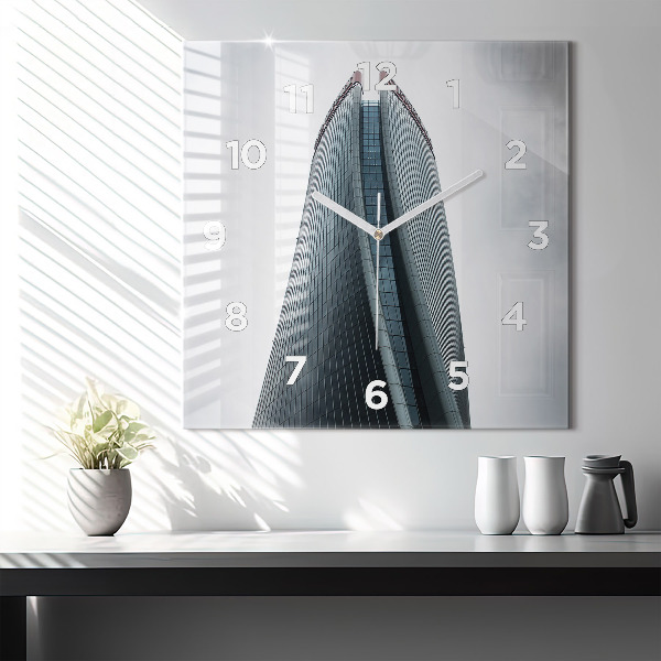Wanduhr modern quadratisch Mailänder Wolkenkratzer