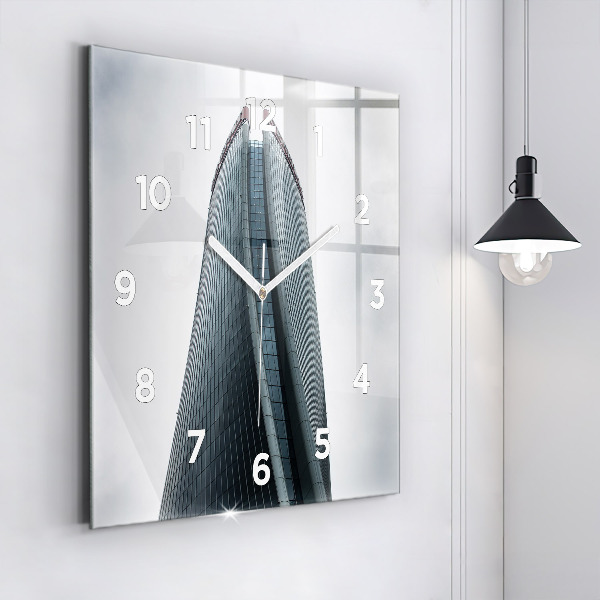 Wanduhr modern quadratisch Mailänder Wolkenkratzer