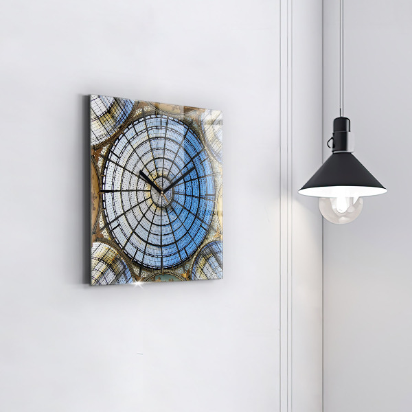 Wanduhr quadratisch mit motiv Mailänder Einkaufszentrum