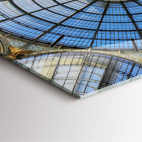 Wanduhr quadratisch mit motiv Mailänder Einkaufszentrum