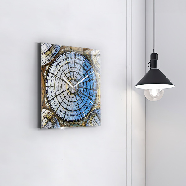 Wanduhr quadratisch mit motiv Mailänder Einkaufszentrum