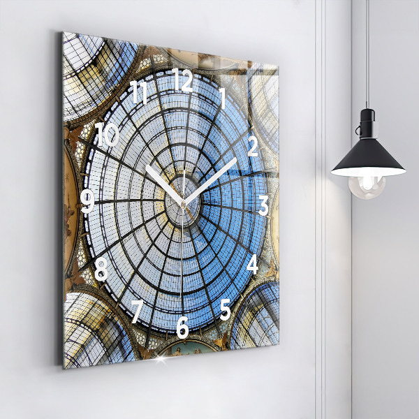 Wanduhr quadratisch mit motiv Mailänder Einkaufszentrum