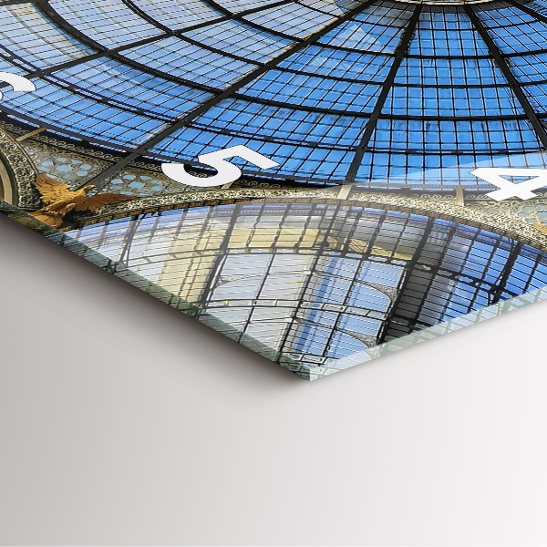 Wanduhr quadratisch mit motiv Mailänder Einkaufszentrum