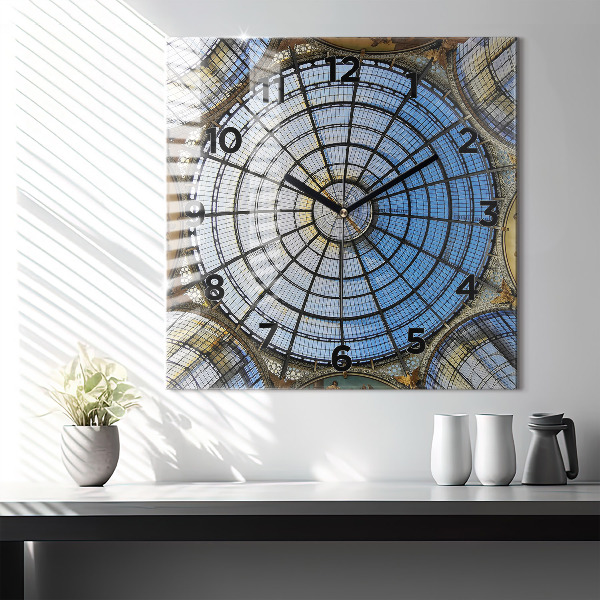 Wanduhr quadratisch mit motiv Mailänder Einkaufszentrum