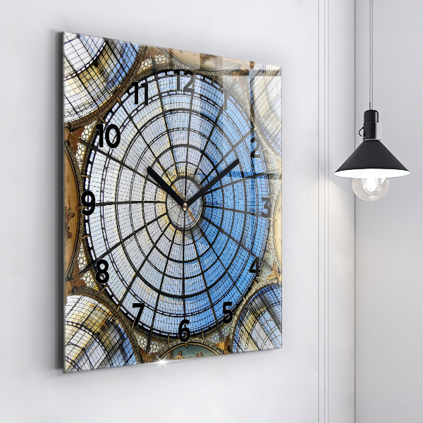 Wanduhr quadratisch mit motiv Mailänder Einkaufszentrum