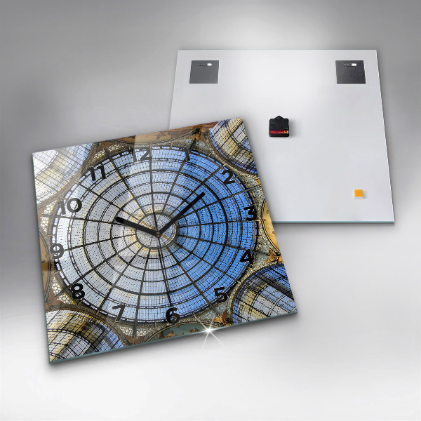 Wanduhr quadratisch mit motiv Mailänder Einkaufszentrum